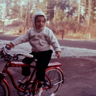 Richard Chamberlain "Riding" a Bike, Christmas 1962