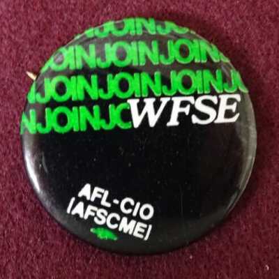 AFL-CIO promotional button: Copyright: Lacey Museum; Origformat: Artifact