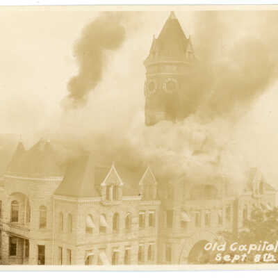 Old Capitol in flames, September 8, 1928