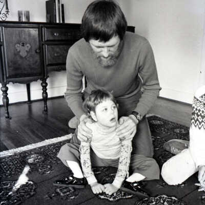Dr. Larry Jones and son, 1978: Frame 1