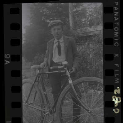 Harold Bowker and bicycle
