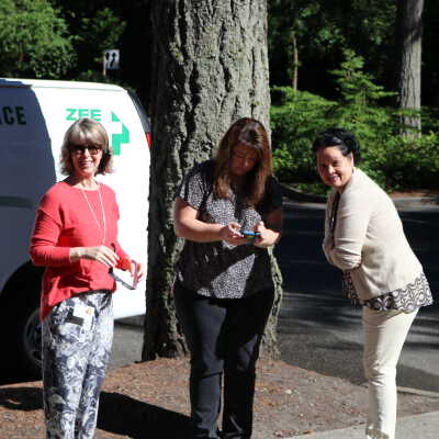 Solar Eclipse, August 21, 2017: Left to right: Michele Capestany, Bracy DiLeonardo, and Bernadette Moreland