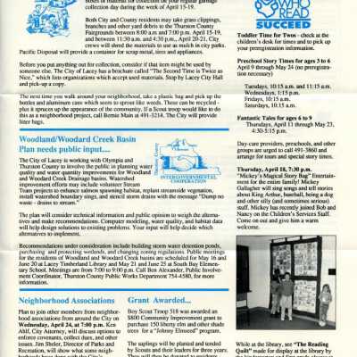April1991 Lacey Life newsletter, p. 3: Copyright: City of Lacey; Origformat: Document; Resolution: 300 dpi