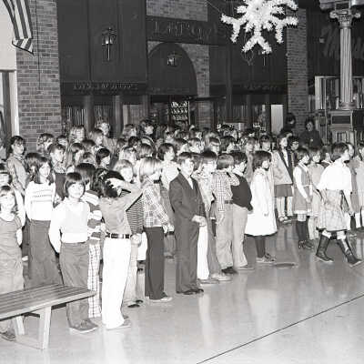 Lacey Elementary School Mrs. Metzger Singing at South Sound Center, 1979