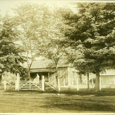 Elizabeth Gallagher on Horse at Gallagher Farm, 1913