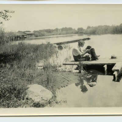 Viola Holmes on Dock at Long Lake, c. 1924