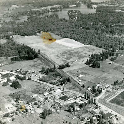 Aerial of Carpenter Road looking southeast, c. 1960s