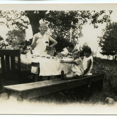Anna Holmes Picnicking with Children, Unknown Date