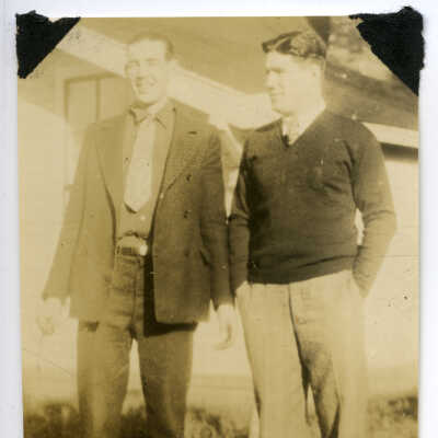 Francis and William at Gallagher Farm, Unknown Date