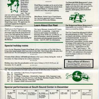 Lacey Life December 1989, page 3: Copyright: City of Lacey; Origformat: Document; Resolution: 300 dpi