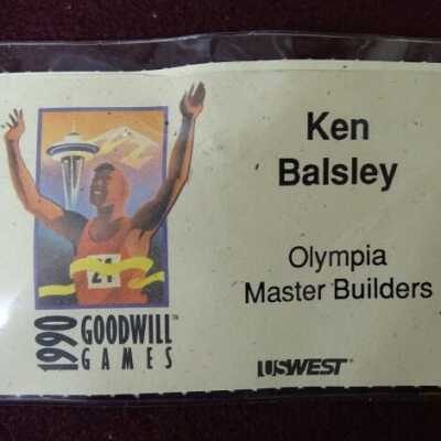Ken Balsley Master Builders I D badge: Copyright: Lacey Museum; Origformat: Artifact
