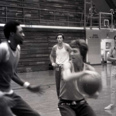 Joe Hasset (center), Sonics training camp, 1977: Frame 13a