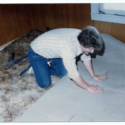 Laying Carpet in Gallagher House, c. 1986