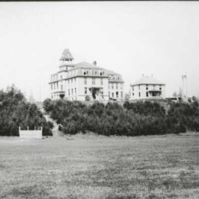 Old Main & Nun's Quarters: Copyright: Lacey Museum; Origsize: 1 x 1 1/2"; Origformat: Negative; Resolution: 3200 dpi; Negno: 100