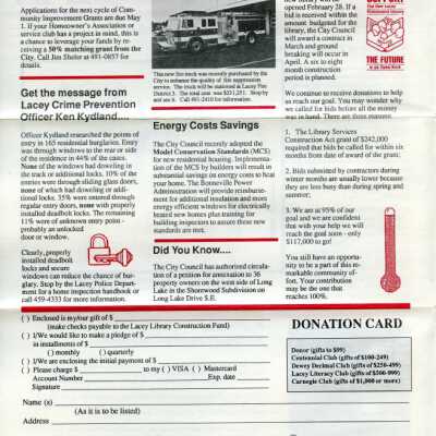 February 1990 Lacey Life p2: Copyright: City of Lacey; Origformat: Document; Resolution: 300 dpi