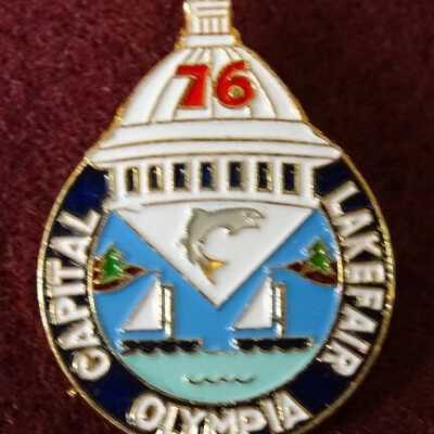Capital Lakefair 1976 pin: Copyright: Lacey Museum; Origformat: Artifact