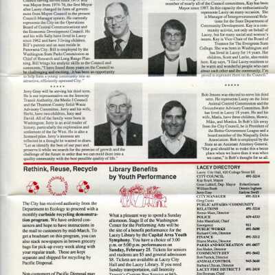 February 1990 Lacey Life p3: Copyright: City of Lacey; Origformat: Document; Resolution: 300 dpi