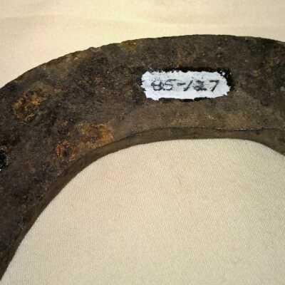 85-127 Detail of Number on horseshoe: Copyright: Lacey Museum; Origformat: Artifact