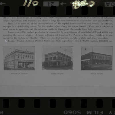 Three Downtown Olympia Buildings: Origsize: 1.75 x 1.25; Origformat: Negative; Resolution: 1200; Negno: 011