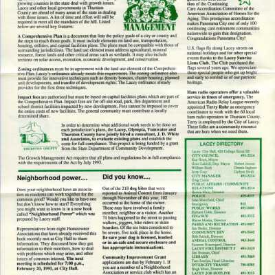 Page 2 Lacey Life December 1990: Copyright: City of Lacey; Origformat: Document; Resolution: 300 dpi