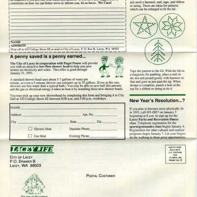 Page 4 Lacey Life December 1990: Copyright: City of Lacey; Origformat: Document; Resolution: 300 dpi