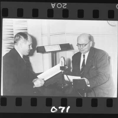 Governor Langlie and Sam Crawford on the Radio, December 8, 1941