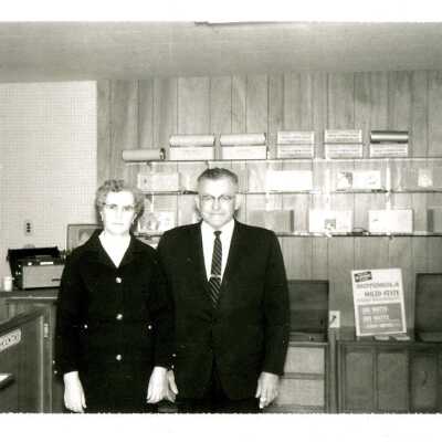Otha & Celesta Holt inside Holt Radio & TV store.