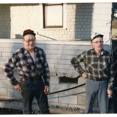 Two Men Outside Gallagher House, c. 1986