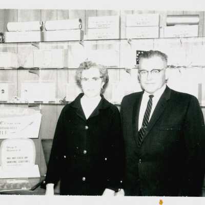 Otha & Celesta Holt inside Holt Radio & TV store.