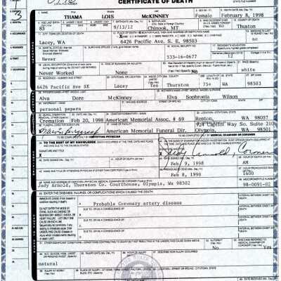 Death Certificate: Origformat: Document; Resolution: 300 dpi
