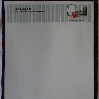 Holt Radio & TV Letterhead