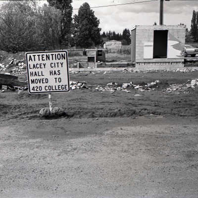 Sign Telling of City Hall Relocation, 1979: Frame 2