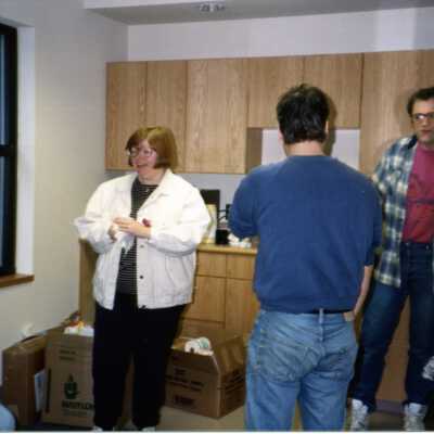 Lacey Timberland Library Workers Preparing for Opening, early 1991