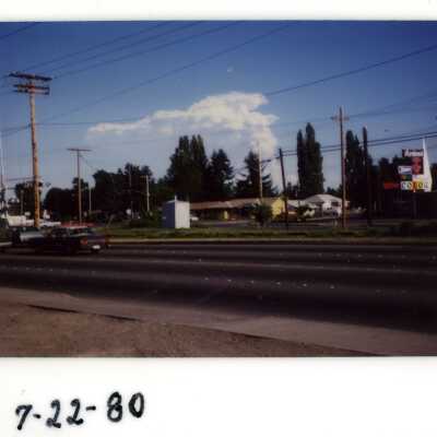 Mt. St. Helen's eruption photograph taken from Holt Radio & TV store.