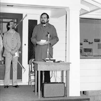 Lacey Museum Ribbon Cutting with father John Scott: Frame 5