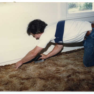 Laying Carpet in Gallagher House, c. 1986