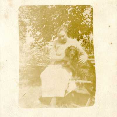 Unidentified with dog