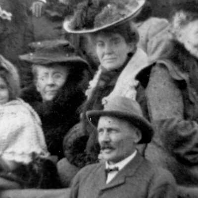 Close-up of Clara (Lorenz) and Clayton Woodruff