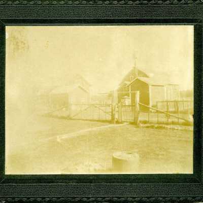 Unidentified barn and sheds