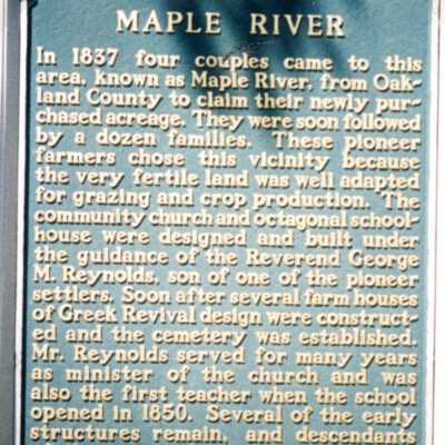 Maple River Historic Marker