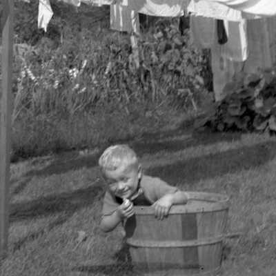 Shafley Boy in Basket on Wash Day