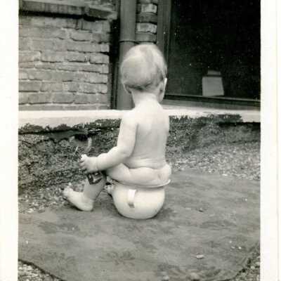 Unidentified child on pot