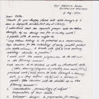 Letter from Clarkson to Patri about what materials students should bring