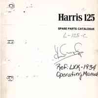 Harris 125 Spare Parts Catalogue L-125-C