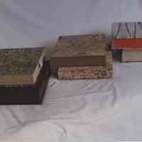 Photo of six drop spine boxes