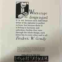 When a type design is good ... / Frederic W. Goudy