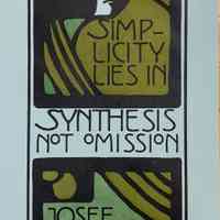 Simplicity lies in synthesis not omission / Josef Hoffmann