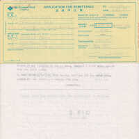 Letter and invoice from 200 pages of dyed papers