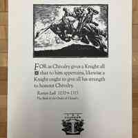 For as Chivalry gives a Knight all that to him appertains ... / Ramon Llull