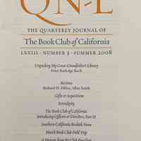 Quarterly news-letter - Book Club of California. Vol. LXXIII, no.3 : Summer 2008.